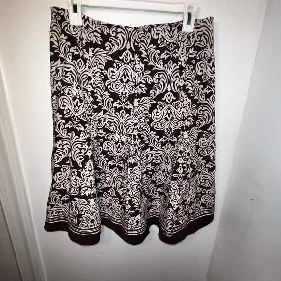 Signature by Bobby bee,12, Brown, white floral contrast, brown white striped hem - Picture 7 of 9